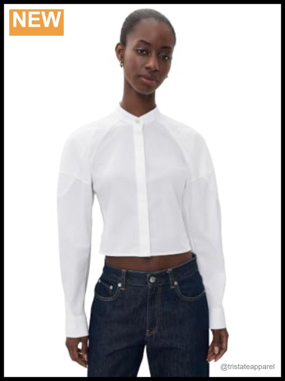 100% Cotton Poplin Long Sleeve Button Down Shirt - Collared Neck